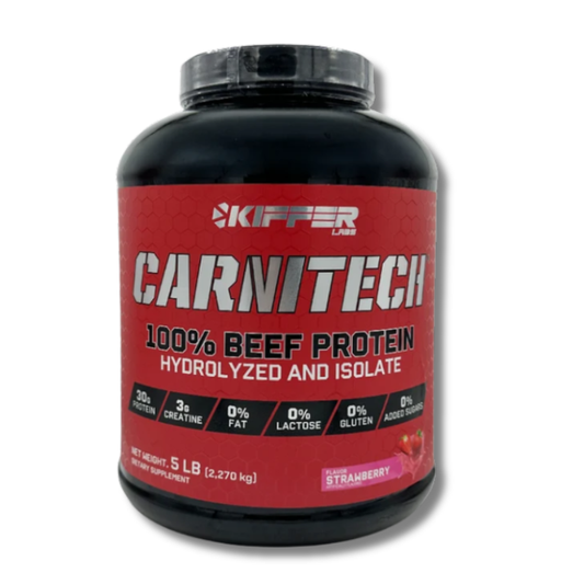 CARNITECH 100% BEEF Protein HYDROLYZED and ISOLATE - 5 lbs / 57 servicios, sabores