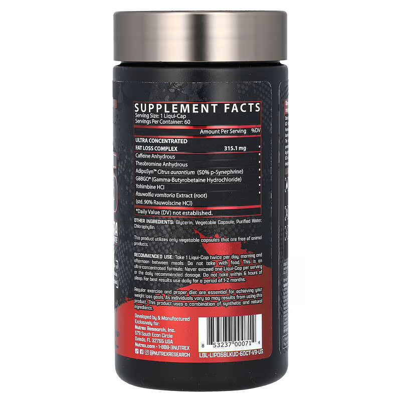 Lipo 6 BLACK UC - 60 caps / 60 servicios