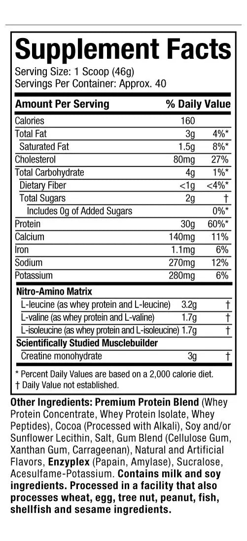 NITROTECH Whey Protein (C/CREATINA) - 4 lbs / 41 servicios, strawberry