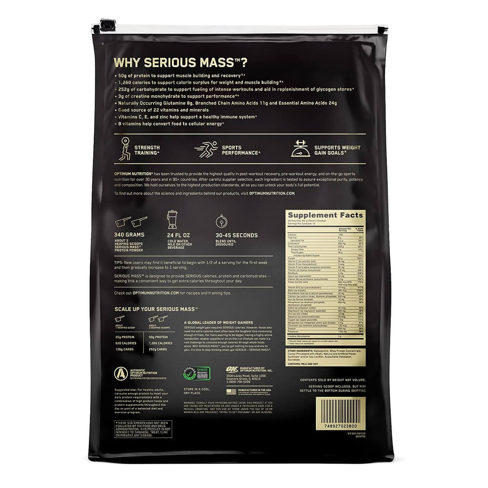 Serious MASS - 12 lbs / 16 servicios, sabores