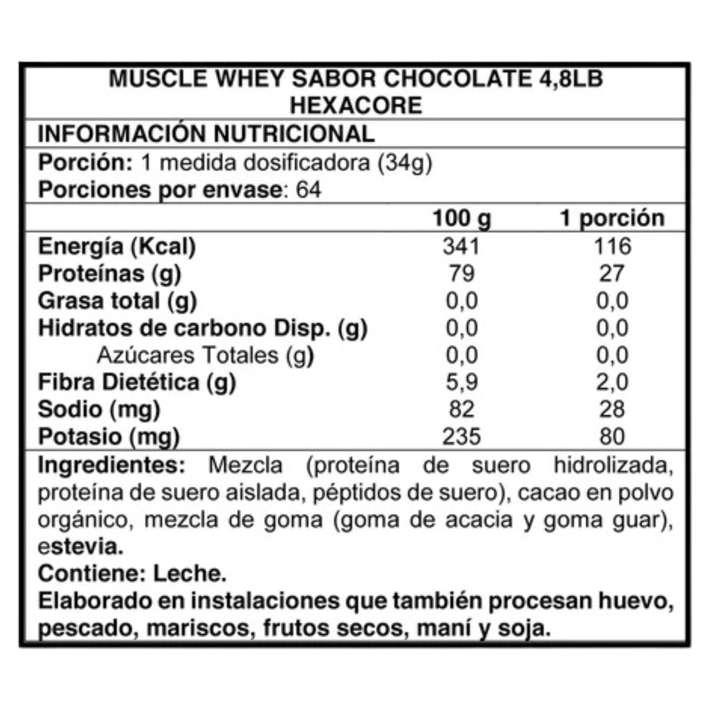 Muscle Whey ISOLATE – 4.8 lbs / 64 servicios, sabores