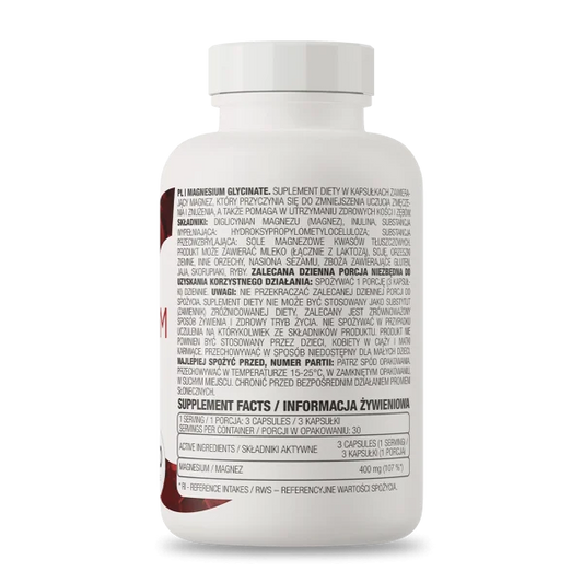 GLYCINATO Magnesio 400 mg - 90 caps / 30 servicios
