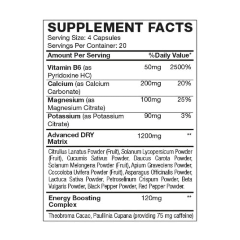 OXY 2 DIURETIC DRY Definition USA – 80 caps / 20 servicios