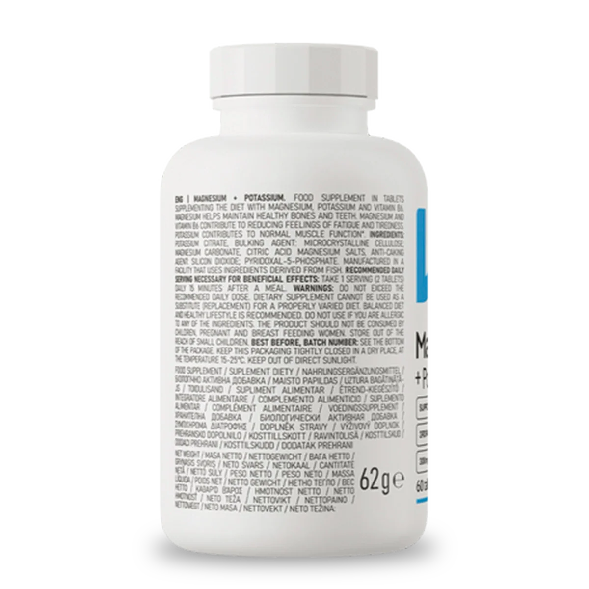 MAGNESIO + POTASIO - 60 tabs / 60 servicios