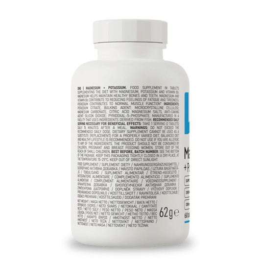 MAGNESIO + POTASIO - 60 tabs / 60 servicios