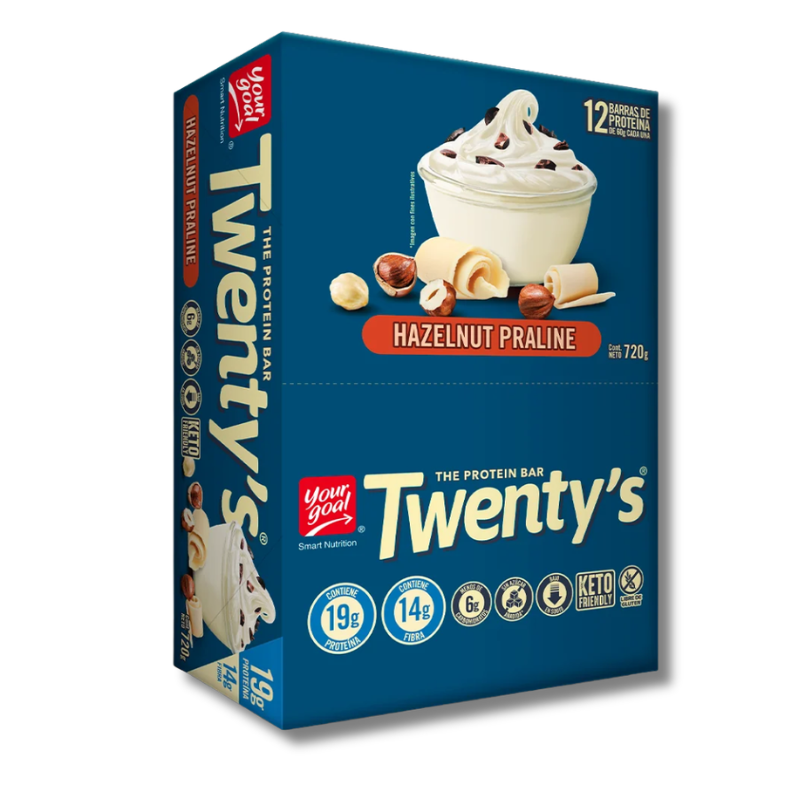 TWENTY'S 21 grs Protein Bar NON SUGAR /  4 y 12 unidades / 60 grs, sabores