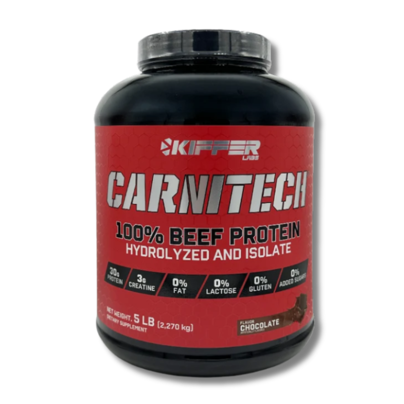 CARNITECH 100% BEEF Protein HYDROLYZED and ISOLATE - 5 lbs / 57 servicios, sabores