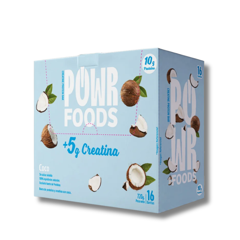 POWR FOODS 10 grs Protein Bar (C/CREATINA / NON Sugar) - 16 unidades / 45 grs, sabores