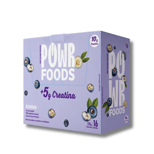 POWR FOODS 10 grs Protein Bar (C/CREATINA / NON Sugar) - 16 unidades / 45 grs, sabores