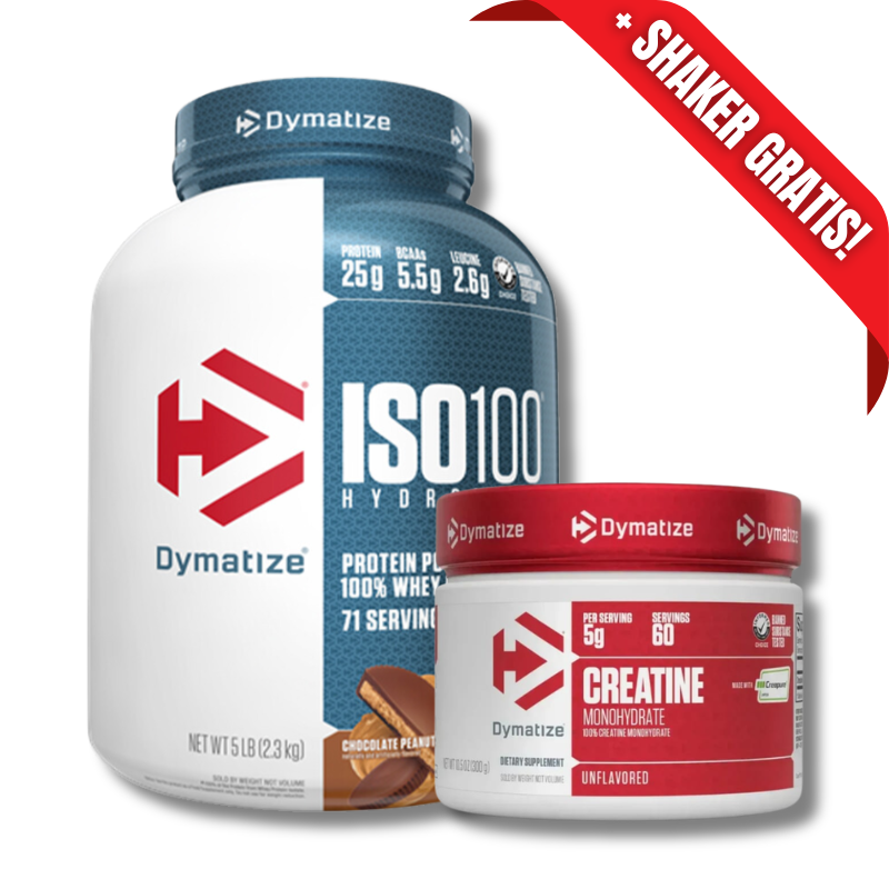 AHORRO PACK 2: ISO 100 Hydrolyzed – 5 lbs, sabores + Creatina Monohydrate CREAPURE – 300 grs / 60 servicios, unflavored