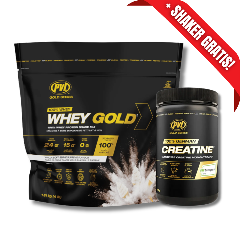 AHORRO PACK 16: WHEY GOLD 100% Protein Shake Mix - 4 lbs / 48 servicios + 100% GERMAN Creatina ULTRAPURE Monohydrate (CREAPURE) - 410 grs / 82 servicios, unflavored