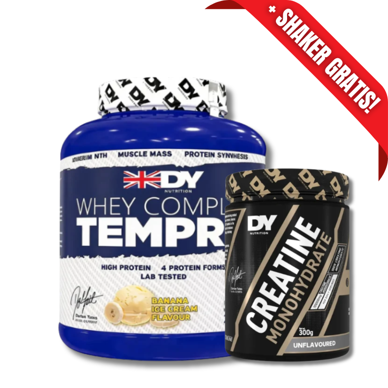 AHORRO PACK 17: Whey COMPLEX TEMPRO 4 Protein Forms - 2270 grs, sabores + CREATINA Monohydrate DY - 300 grs / 60 servicios, unflavored