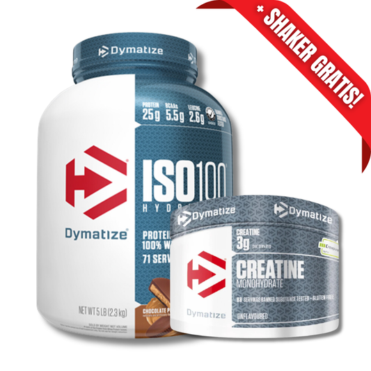 AHORRO PACK 2: ISO 100 Hydrolyzed – 5 lbs, sabores + Creatina Monohydrate CREAPURE – 300 grs / 88 servicios, unflavored