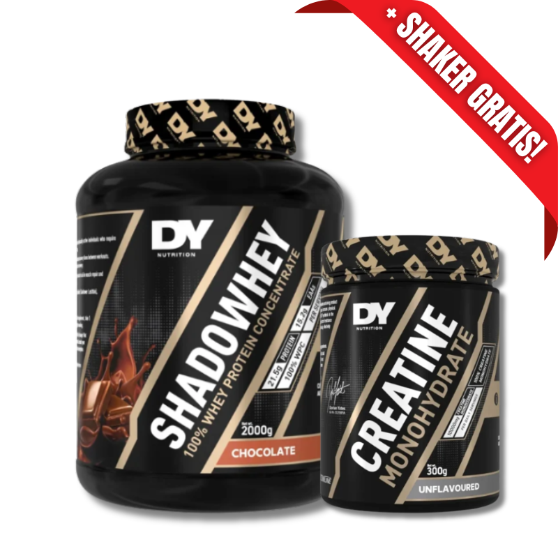 AHORRO PACK 19: SHADOWHEY 100% Pure Whey Protein - 2000 grs, sabores + CREATINA Monohydrate DY - 300 grs / 60 servicios, unflavored