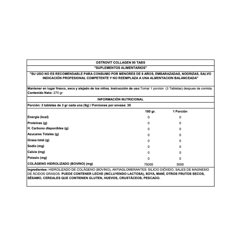 COLÁGENO – 90 tabs / 30 servicios