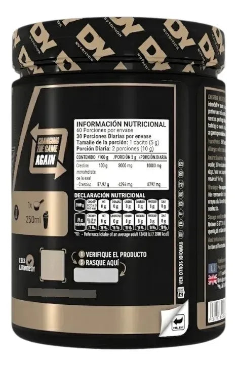 CREATINA Monohydrate DY - 300 grs / 60 servicios, unflavored