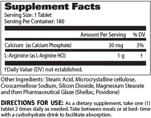 L-ARGININE Essentials 1000 mg - 180 tabs / 180 servicios