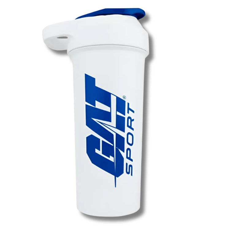 Shaker GAT SPORT c/rejilla mezcladora - CIERRE FÁCIL White - 700 ml (Made in USA