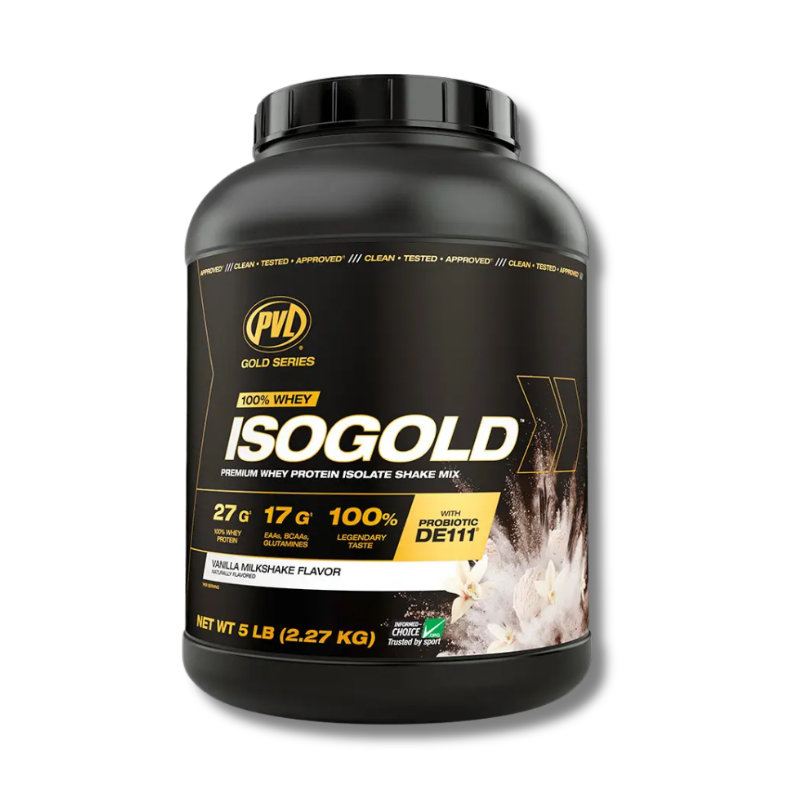 ISO GOLD Premium Whey Protein ISOLATE Shake Mix- 5 lbs / 73 servicios, sabores