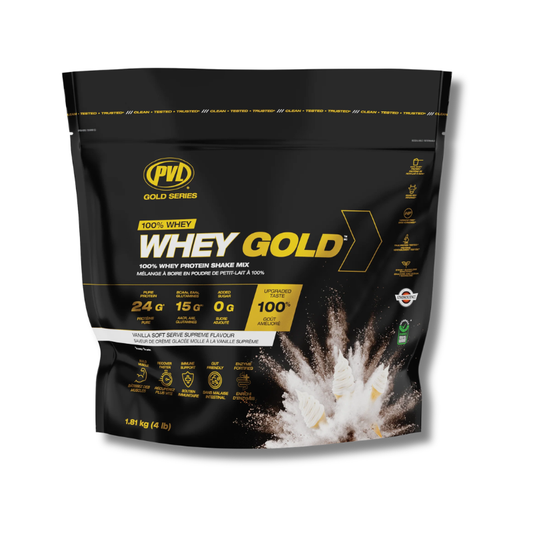 WHEY GOLD 100% Protein Shake Mix - 4 lbs / 48 servicios, sabores