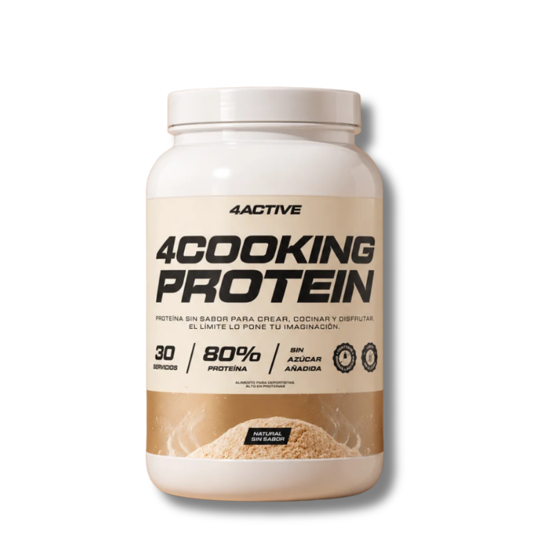 4COOKING Protein (SIN Azúcar) - 900 grs / 30 servicios, natural sin sabor (PARA COCINAR)