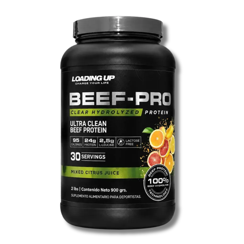 BEEF-PRO Clear Hydrolyzed Protein - 2 lbs / 30 servicios, (TEXTURA DE JUGO), sabores