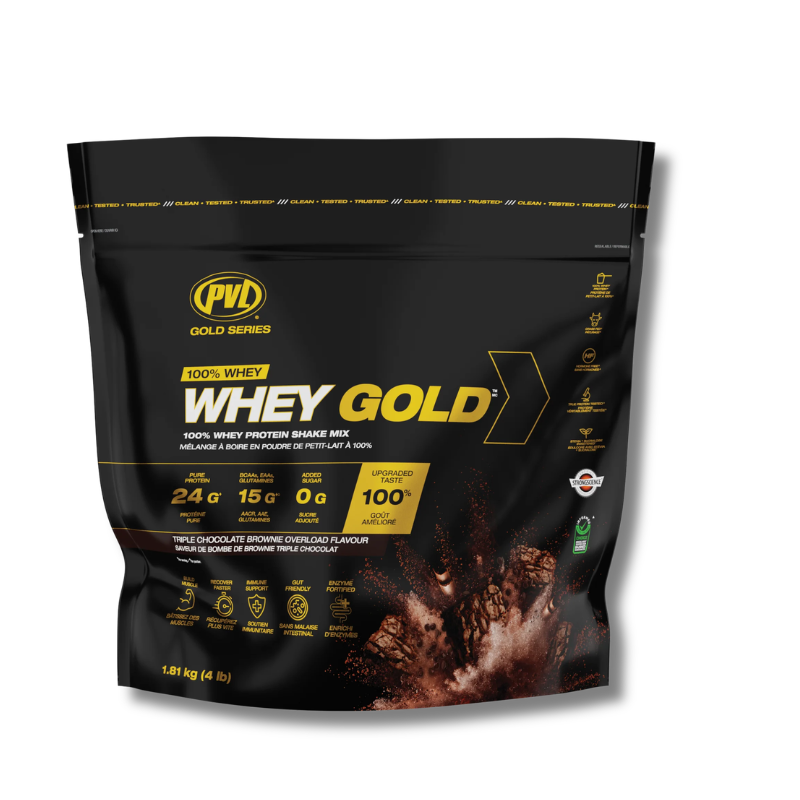 WHEY GOLD 100% Protein Shake Mix - 4 lbs / 48 servicios, sabores
