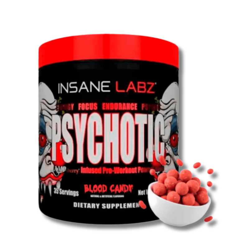 Psychotic RED Infused Pre-Workout USA / 35 servicios, sabores