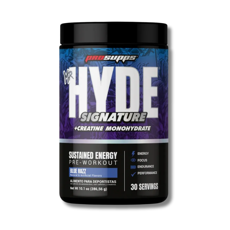 Mr Hyde SIGNATURE + CREATINA Monohydrate Sustained Energy PRE-WORKOUT - 287 grs / 30 servicios, sabores