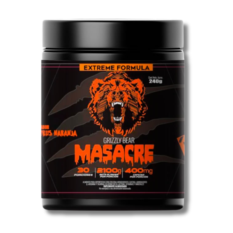 MASACRE Pre Workout – 240 grs / 30 servicios, sabores