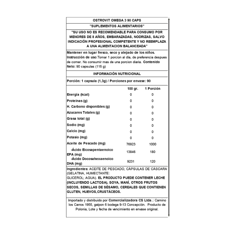 OMEGA 3 – 90 caps / 90 servicios