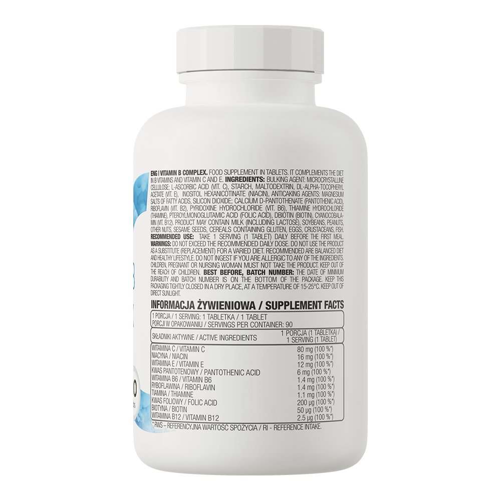 VITAMINA B Complex - 90 tabs / 90 servicios