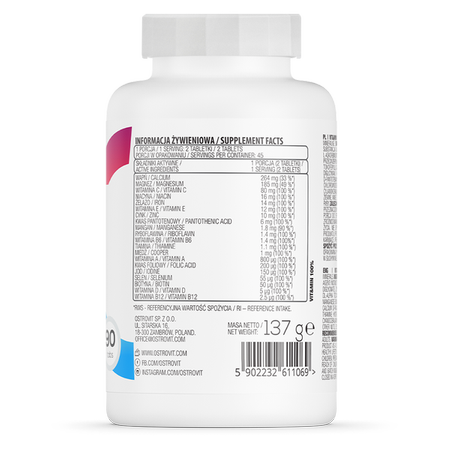 100% VIT&MIN - 90 tabs / 45 servicios