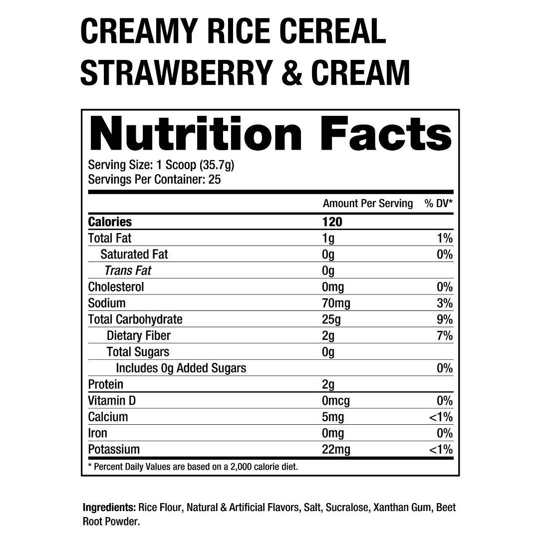 Creamy RICE CEREAL - 1.96 lbs / 25 servicios / Sabores