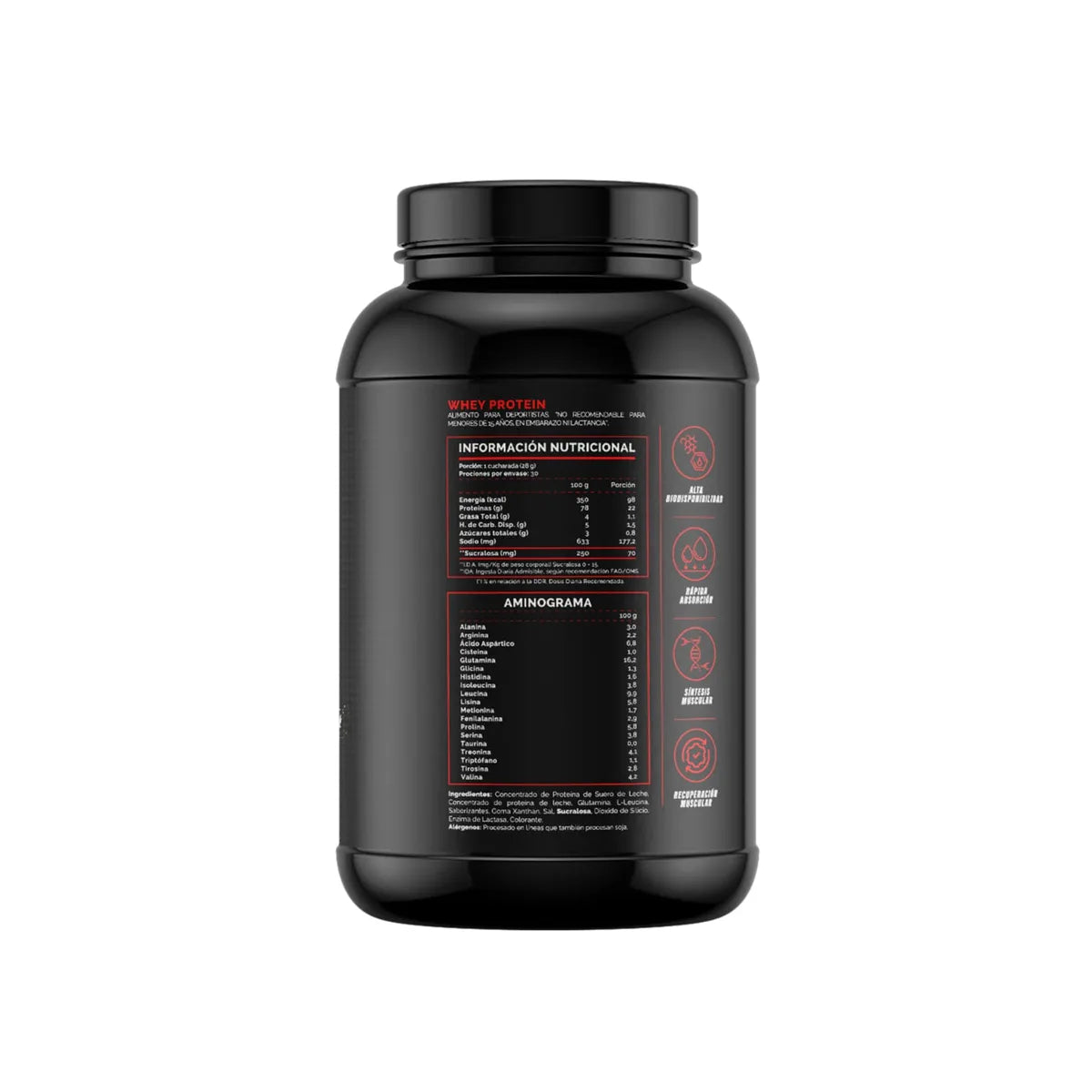 WHEY Protein (SIN Gluten / Lactosa / Azúcar) - 840 grs / 30 servicios, sabores