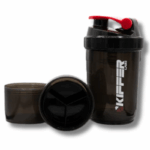 Shaker KIFFER c/batidor & 2 compartimientos (POLVO/PASTILLERO) Black - 400 ml